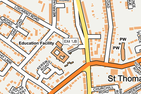 EX4 1JB map - OS OpenMap – Local (Ordnance Survey)