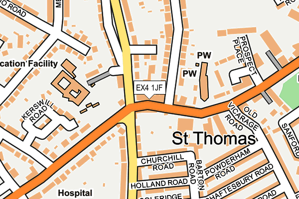 EX4 1JF map - OS OpenMap – Local (Ordnance Survey)