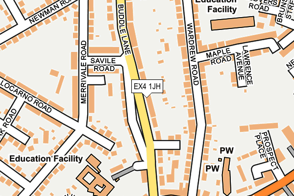 EX4 1JH map - OS OpenMap – Local (Ordnance Survey)