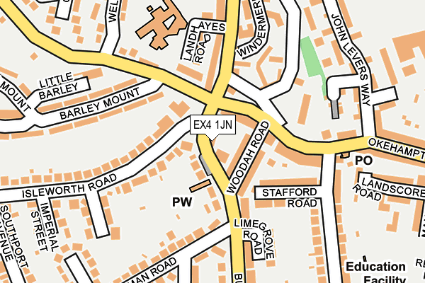 EX4 1JN map - OS OpenMap – Local (Ordnance Survey)