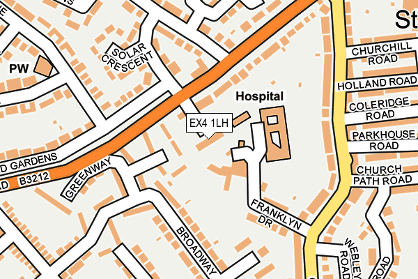 EX4 1LH map - OS OpenMap – Local (Ordnance Survey)