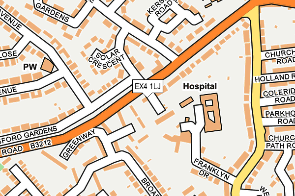 EX4 1LJ map - OS OpenMap – Local (Ordnance Survey)
