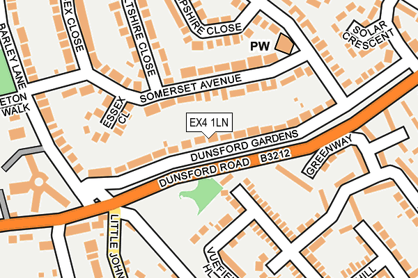 EX4 1LN map - OS OpenMap – Local (Ordnance Survey)