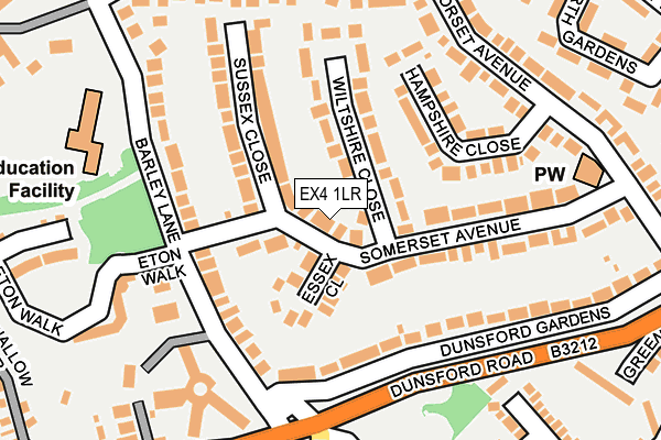 EX4 1LR map - OS OpenMap – Local (Ordnance Survey)