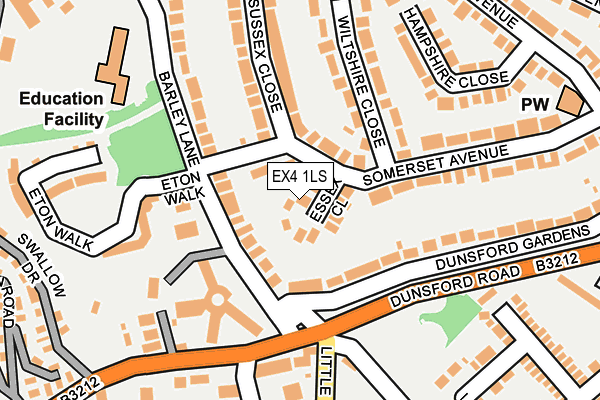 EX4 1LS map - OS OpenMap – Local (Ordnance Survey)