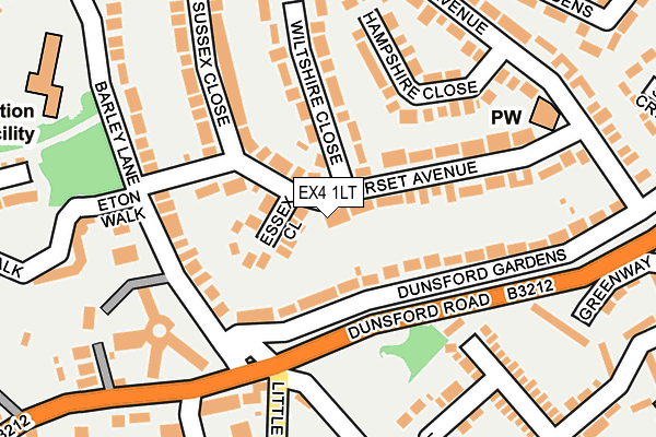 EX4 1LT map - OS OpenMap – Local (Ordnance Survey)