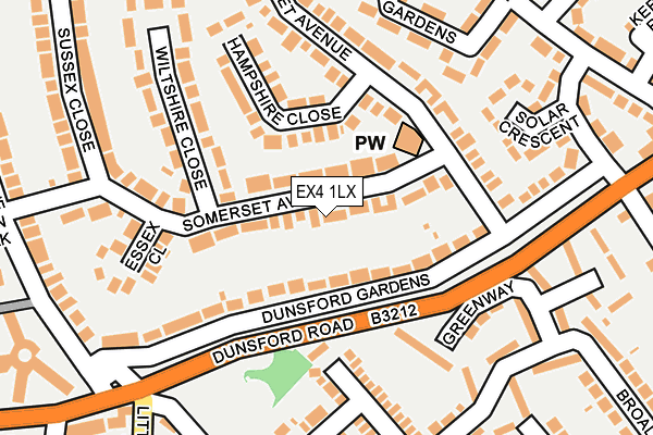 EX4 1LX map - OS OpenMap – Local (Ordnance Survey)