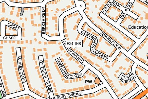 EX4 1NB map - OS OpenMap – Local (Ordnance Survey)