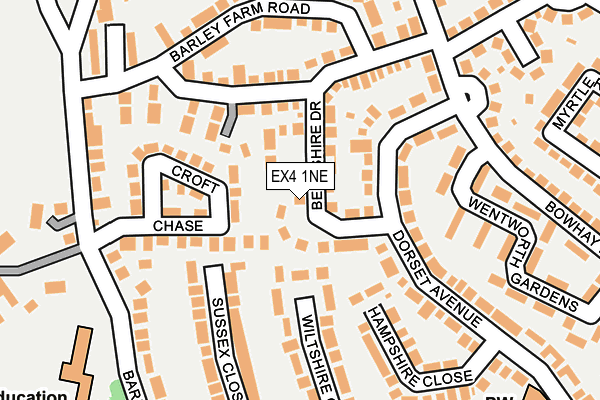 EX4 1NE map - OS OpenMap – Local (Ordnance Survey)
