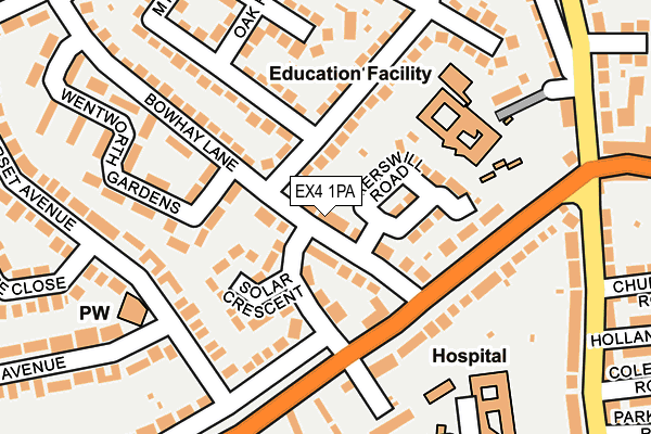 EX4 1PA map - OS OpenMap – Local (Ordnance Survey)