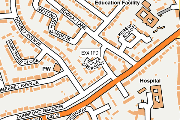 EX4 1PD map - OS OpenMap – Local (Ordnance Survey)