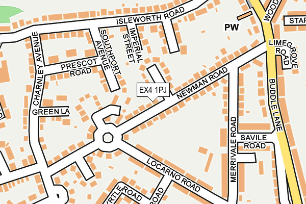EX4 1PJ map - OS OpenMap – Local (Ordnance Survey)