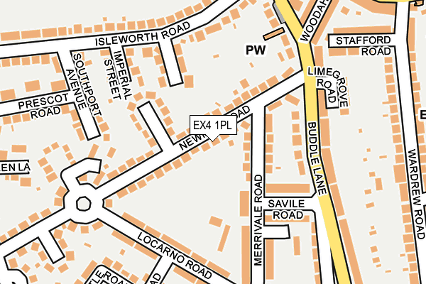 EX4 1PL map - OS OpenMap – Local (Ordnance Survey)