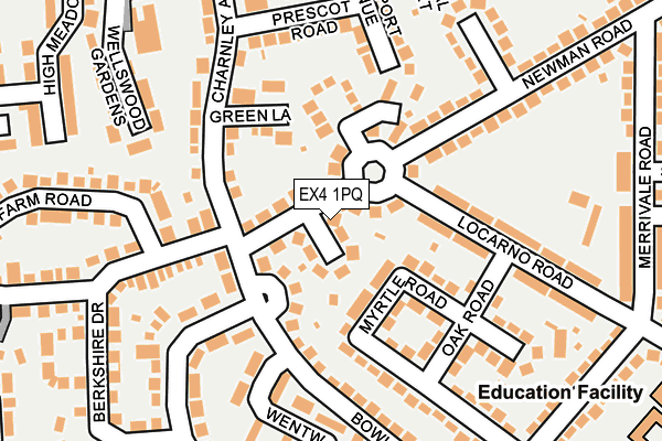 EX4 1PQ map - OS OpenMap – Local (Ordnance Survey)