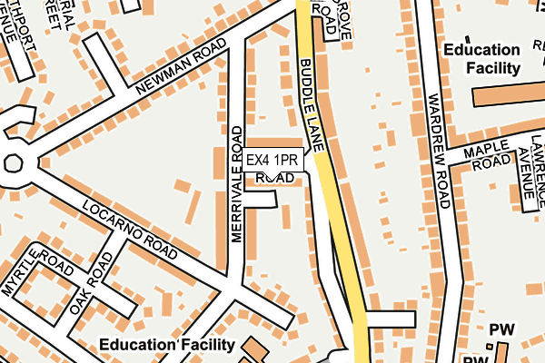 EX4 1PR map - OS OpenMap – Local (Ordnance Survey)