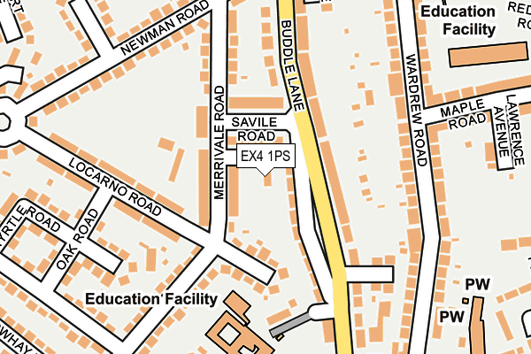 EX4 1PS map - OS OpenMap – Local (Ordnance Survey)