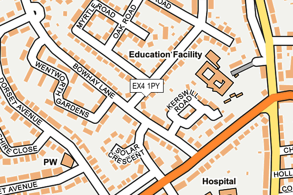 EX4 1PY map - OS OpenMap – Local (Ordnance Survey)