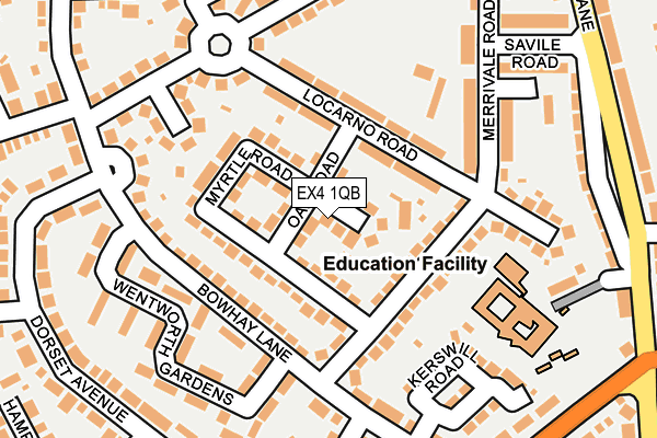EX4 1QB map - OS OpenMap – Local (Ordnance Survey)
