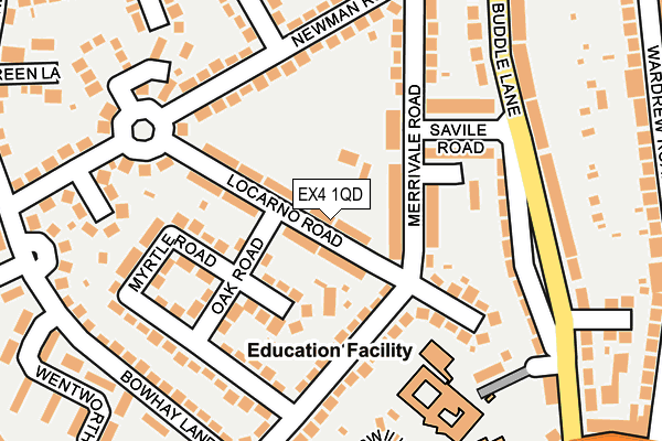 EX4 1QD map - OS OpenMap – Local (Ordnance Survey)
