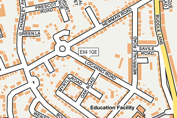 EX4 1QE map - OS OpenMap – Local (Ordnance Survey)
