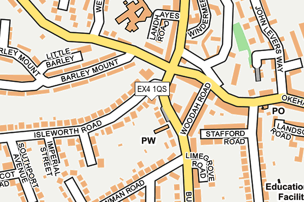 EX4 1QS map - OS OpenMap – Local (Ordnance Survey)