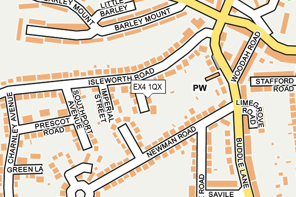 EX4 1QX map - OS OpenMap – Local (Ordnance Survey)