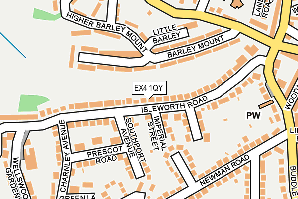 EX4 1QY map - OS OpenMap – Local (Ordnance Survey)