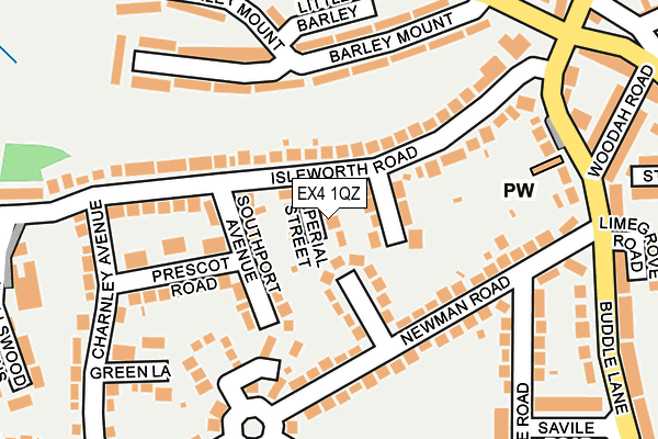 EX4 1QZ map - OS OpenMap – Local (Ordnance Survey)
