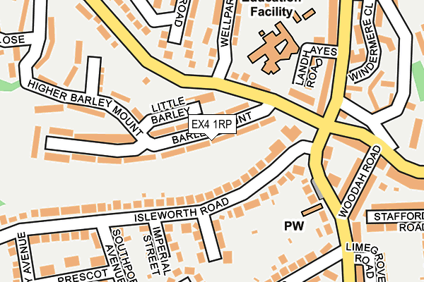 EX4 1RP map - OS OpenMap – Local (Ordnance Survey)