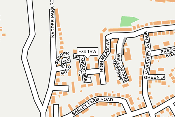 EX4 1RW map - OS OpenMap – Local (Ordnance Survey)