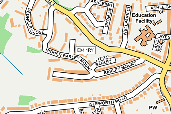 EX4 1RY map - OS OpenMap – Local (Ordnance Survey)