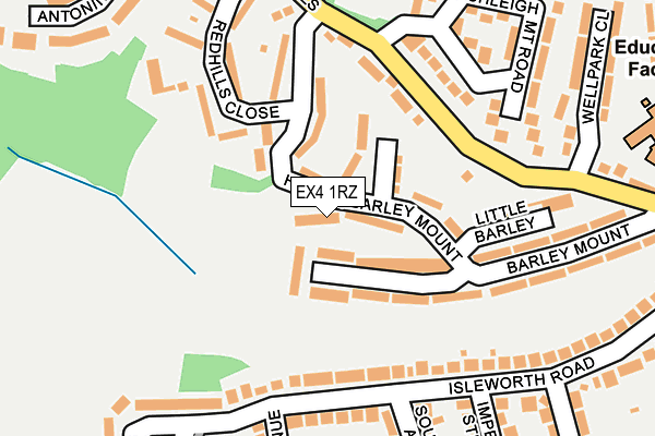 EX4 1RZ map - OS OpenMap – Local (Ordnance Survey)