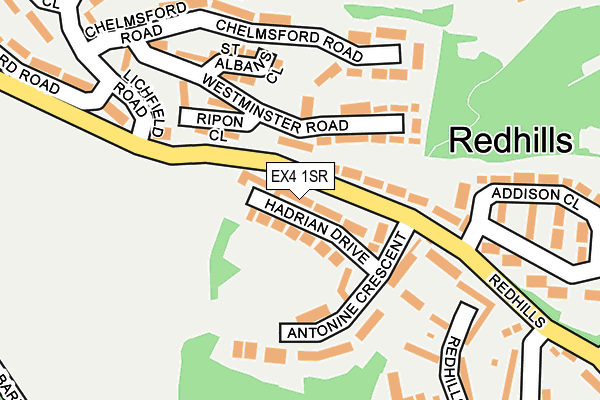 EX4 1SR map - OS OpenMap – Local (Ordnance Survey)