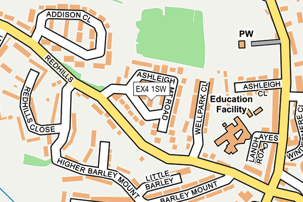 EX4 1SW map - OS OpenMap – Local (Ordnance Survey)
