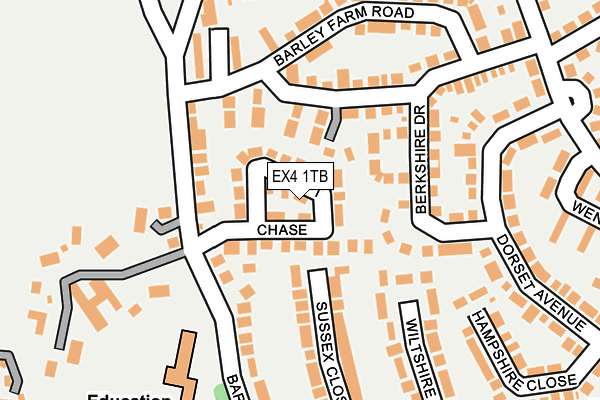 EX4 1TB map - OS OpenMap – Local (Ordnance Survey)