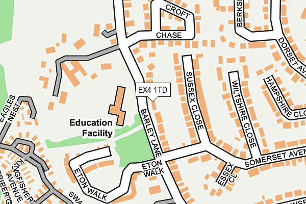 EX4 1TD map - OS OpenMap – Local (Ordnance Survey)