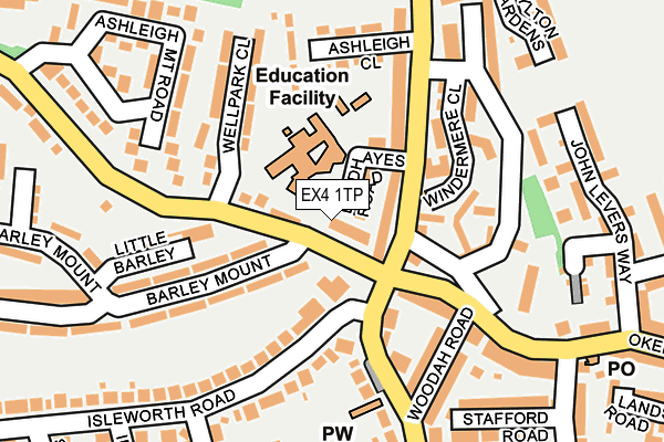 EX4 1TP map - OS OpenMap – Local (Ordnance Survey)