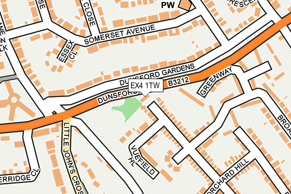 EX4 1TW map - OS OpenMap – Local (Ordnance Survey)