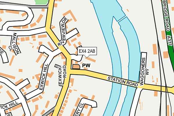 EX4 2AB map - OS OpenMap – Local (Ordnance Survey)