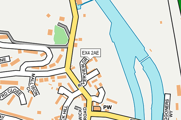 EX4 2AE map - OS OpenMap – Local (Ordnance Survey)
