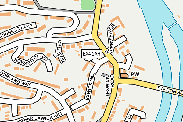 EX4 2AH map - OS OpenMap – Local (Ordnance Survey)