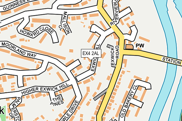EX4 2AL map - OS OpenMap – Local (Ordnance Survey)