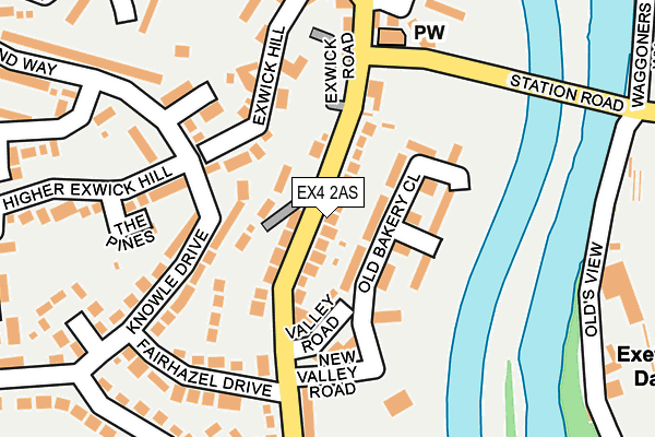 EX4 2AS map - OS OpenMap – Local (Ordnance Survey)