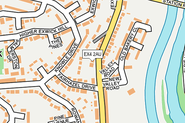EX4 2AU map - OS OpenMap – Local (Ordnance Survey)