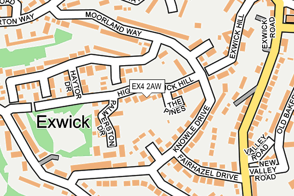 EX4 2AW map - OS OpenMap – Local (Ordnance Survey)