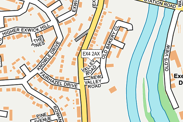 EX4 2AX map - OS OpenMap – Local (Ordnance Survey)