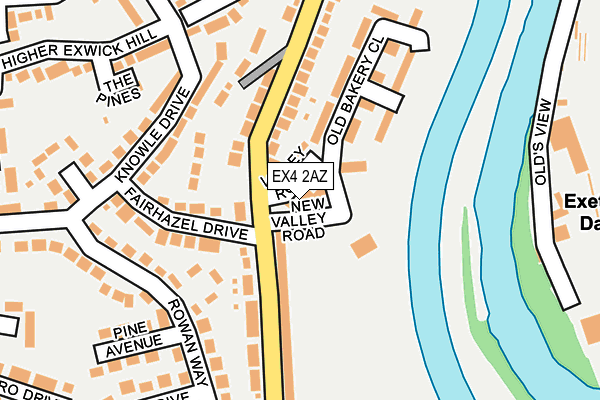 EX4 2AZ map - OS OpenMap – Local (Ordnance Survey)