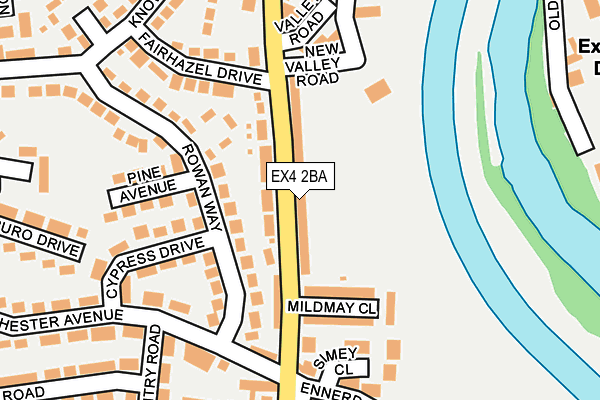 EX4 2BA map - OS OpenMap – Local (Ordnance Survey)