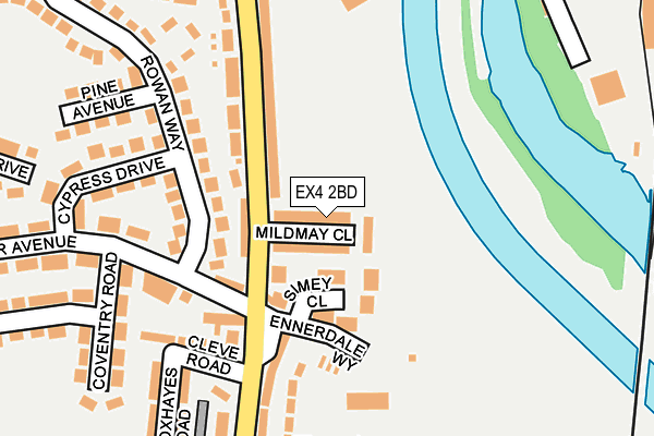 EX4 2BD map - OS OpenMap – Local (Ordnance Survey)
