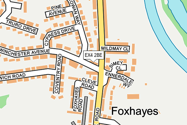 EX4 2BE map - OS OpenMap – Local (Ordnance Survey)